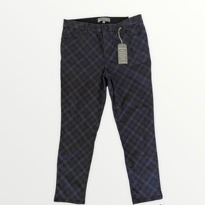 Wit & Wisdom Diamond Plaid Blue Ab Solution High Rise Pants